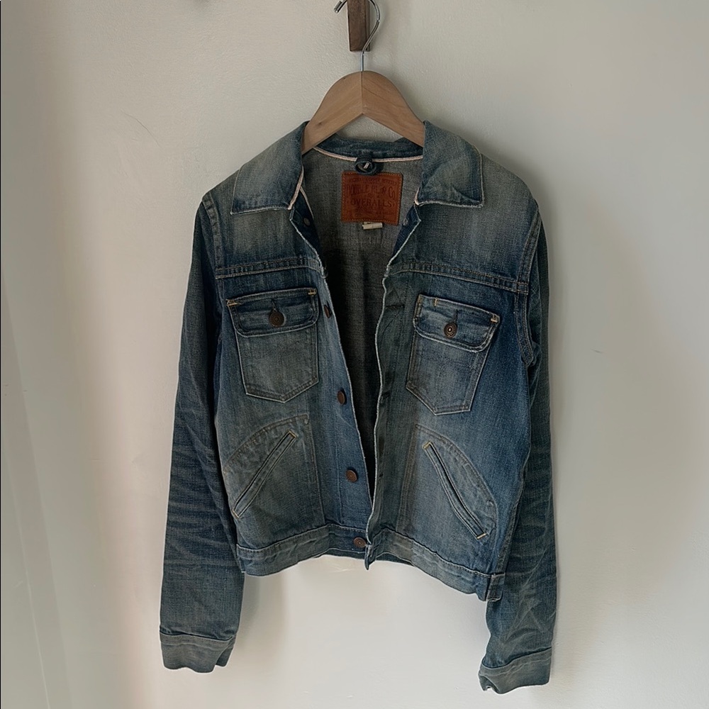 Ralph Lauren Double RL Distressed Blue Denim Jacket